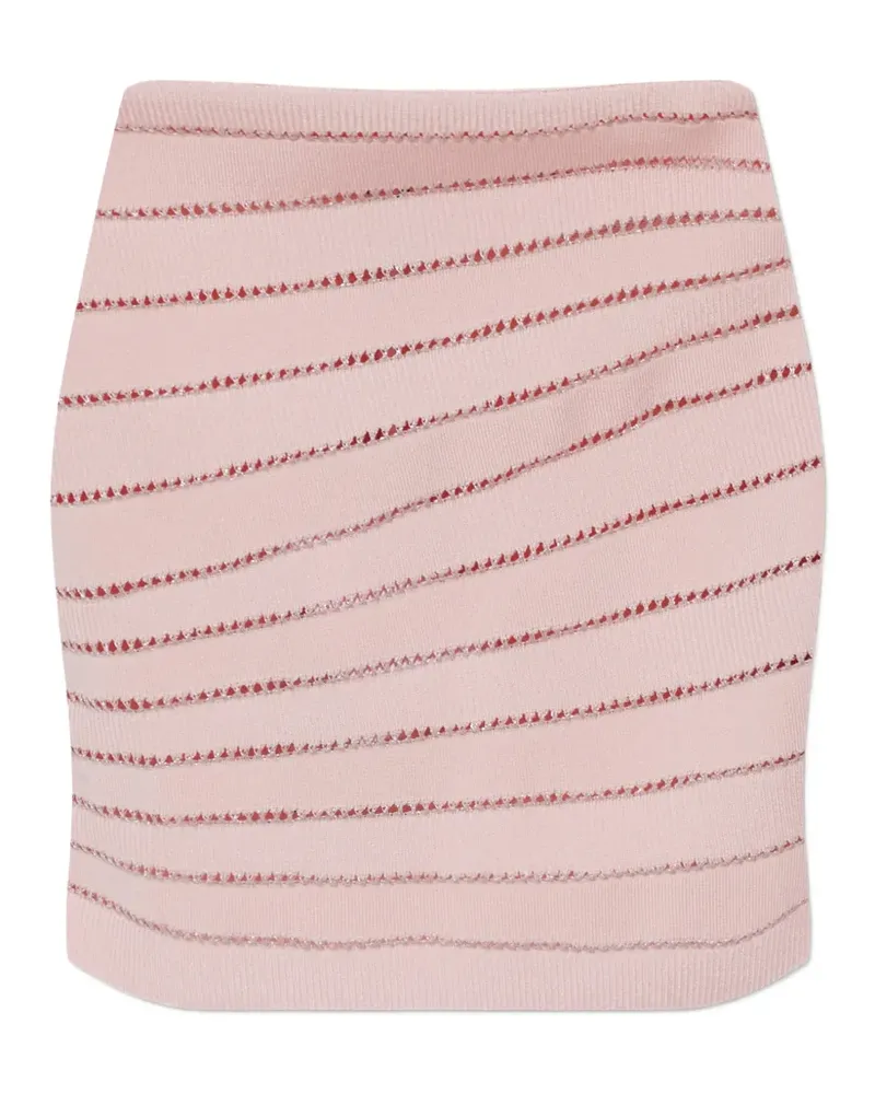 Balmain pointelle-knit mini skirt - Rosa Rosa