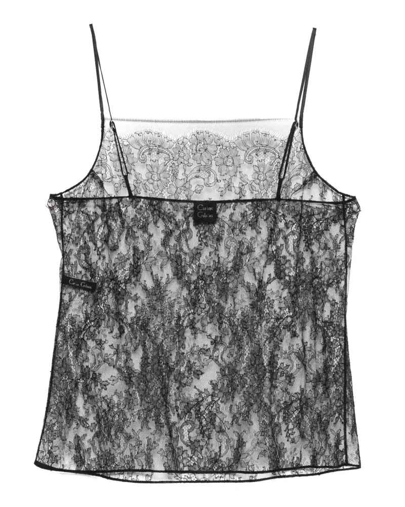 Carine Gilson Camisole-Top mit Spitze - Schwarz Schwarz