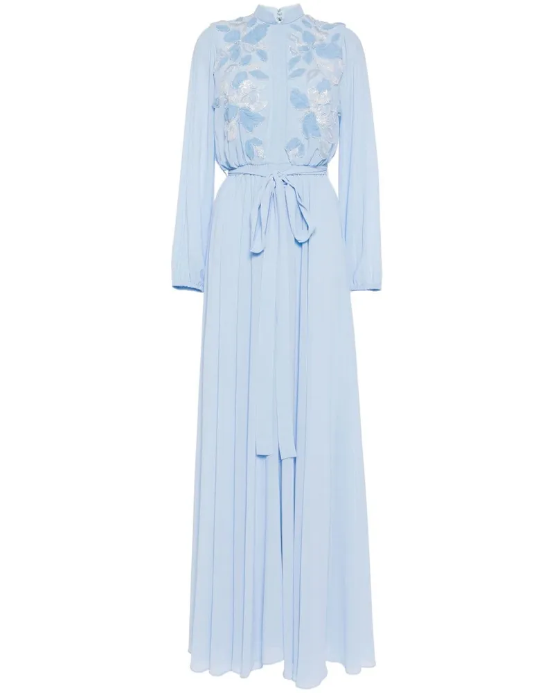 Saiid Kobeisy Kaftan mit Blumenstickerei - Blau Blau