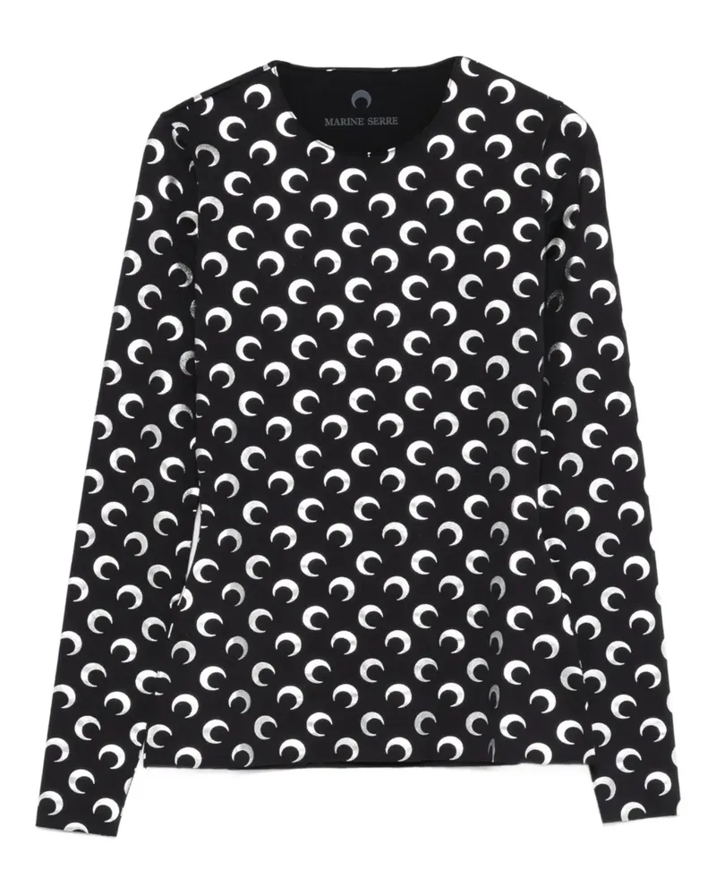 Marine Serre moon-print top - Schwarz Schwarz