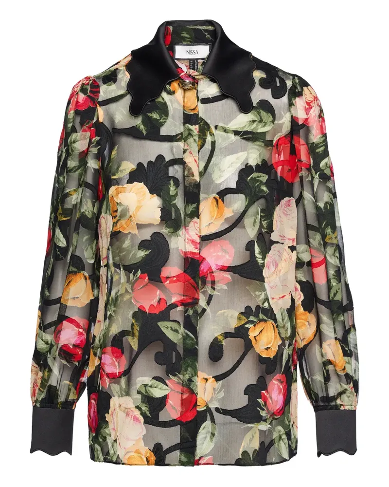 NISSA Oberteil mit Print - Schwarz Schwarz