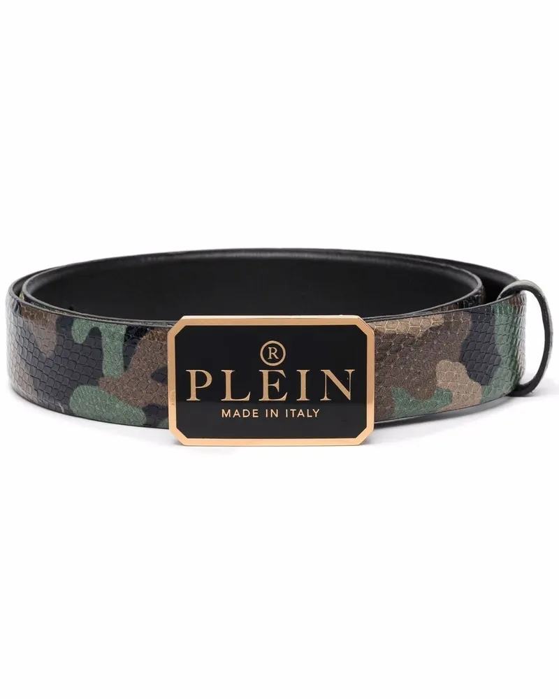 Philipp Plein Gürtel mit Schlangen-Effekt - Schwarz Schwarz
