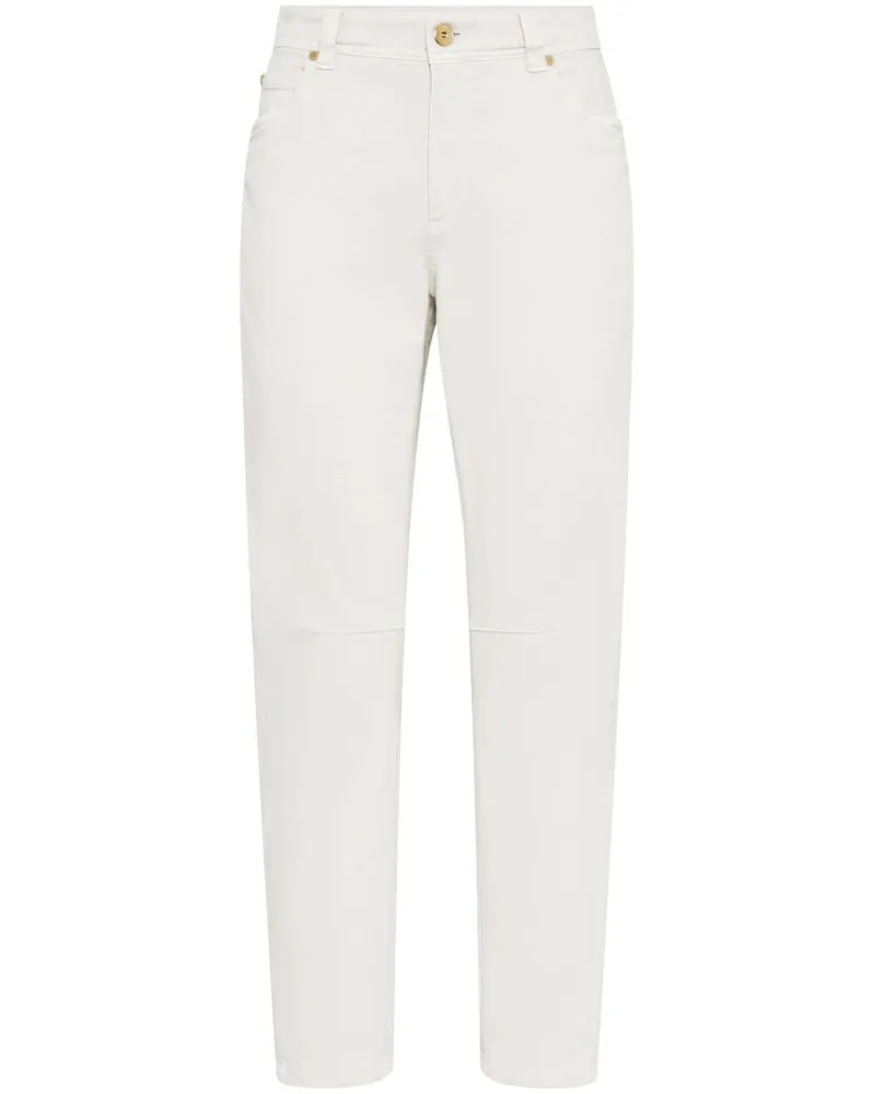 Brunello Cucinelli Halbhohe Tapered-Jeans - Nude Nude