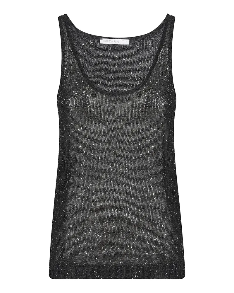 Patrizia Pepe sequin-embellished top - Schwarz Schwarz