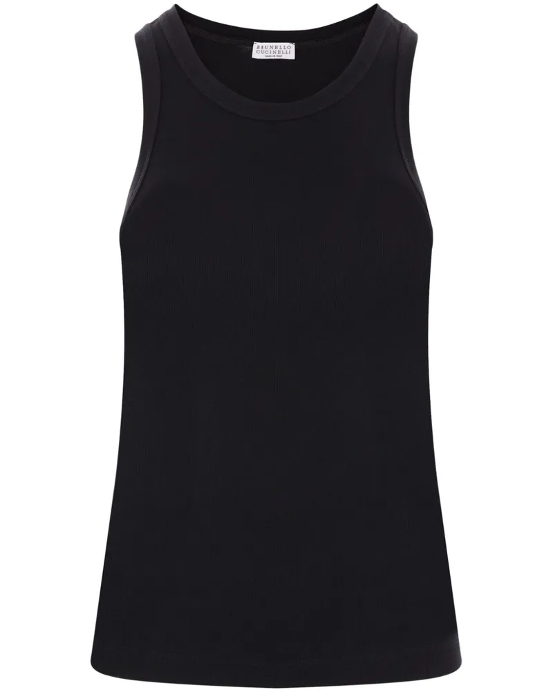 Brunello Cucinelli Tanktop mit Monili-Kette - Schwarz Schwarz