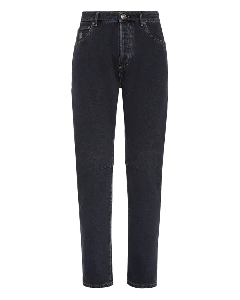 Brunello Cucinelli Leisure Jeans mit Logo - Grau Grau
