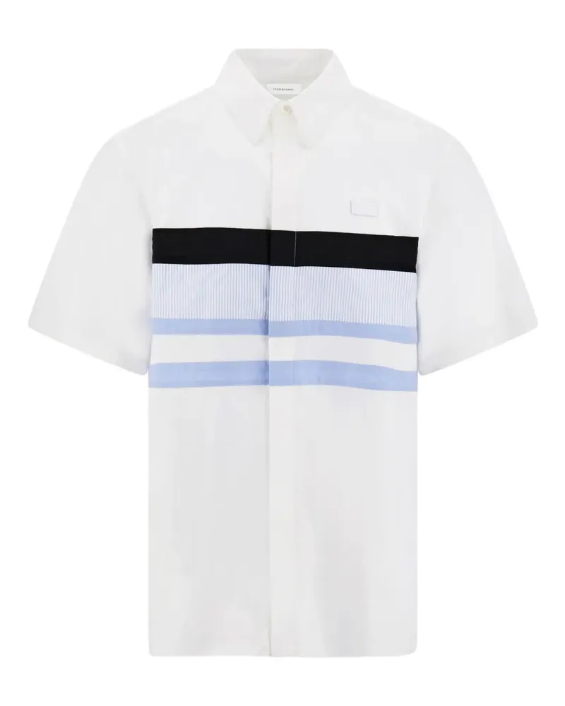 Ferragamo Leftover Cuts Bowlinghemd - Weiß Weiß