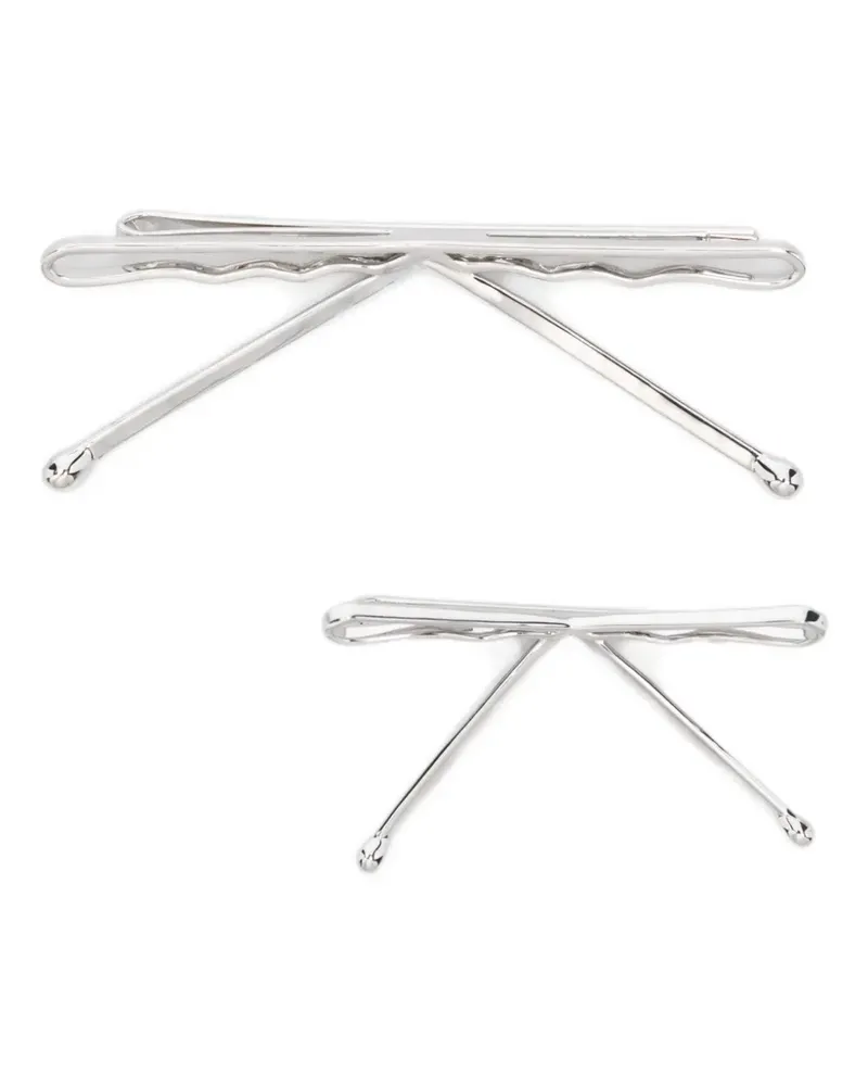 SHUSHU/TONG bow-design hair clip (pack of two) - Silber Silber
