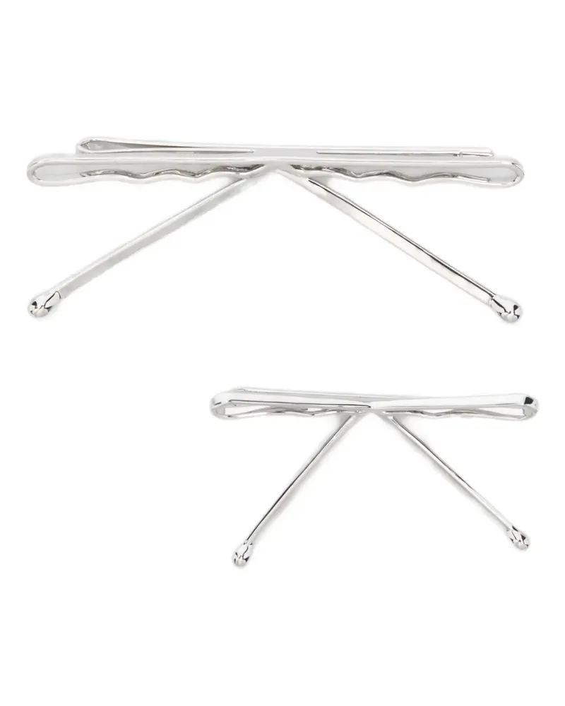 SHUSHU/TONG Haarspangen mit Schleife (2er-Set) - Silber Silber