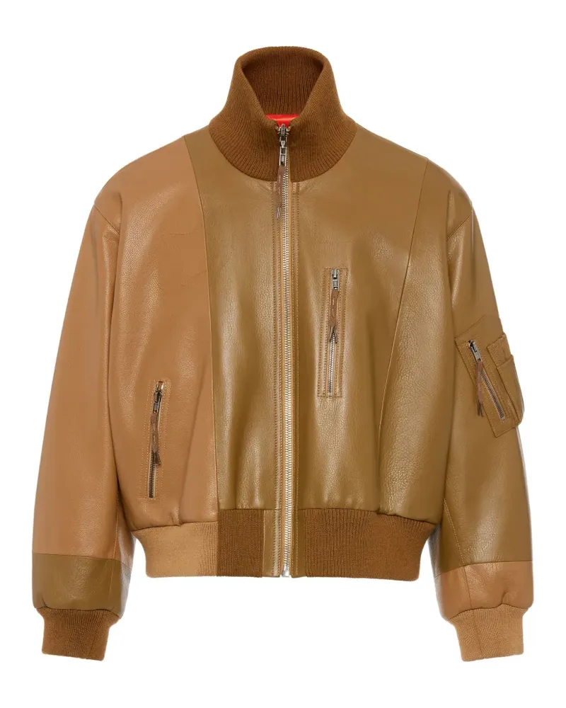 Maison Margiela Spliced Bomberjacke aus Leder - Braun Braun
