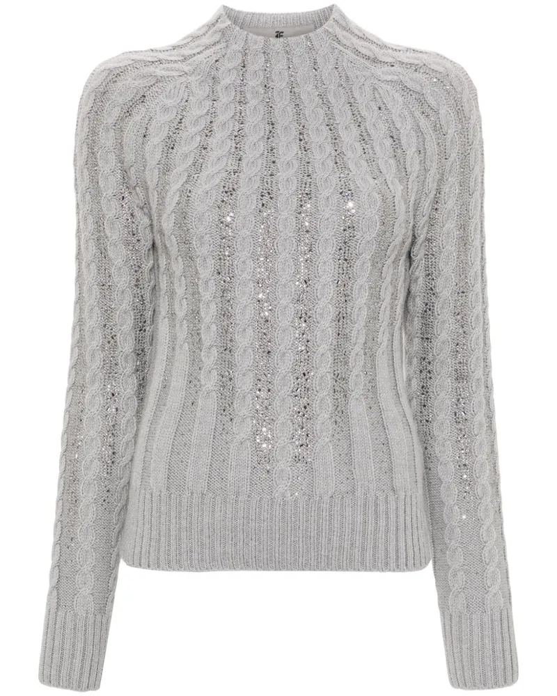 Ermanno Scervino Pullover mit Strass Grau