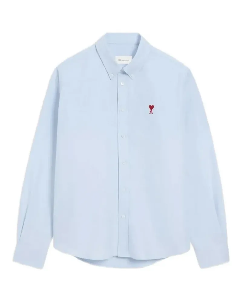 AMI Paris Ami de Coeur embroidery shirt - Blau Blau
