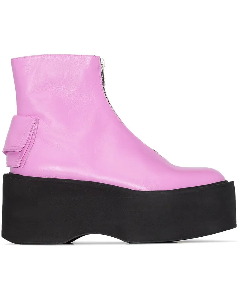 Natasha Zinko Plateau-Stiefel mit Reißverschluss, 80mm - Rosa Rosa