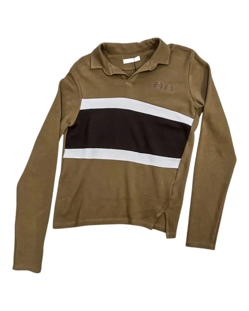 Commission long-sleeve striped polo shirt - Braun Braun
