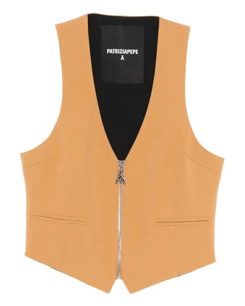 Patrizia Pepe V-neck zip vest - Nude Nude