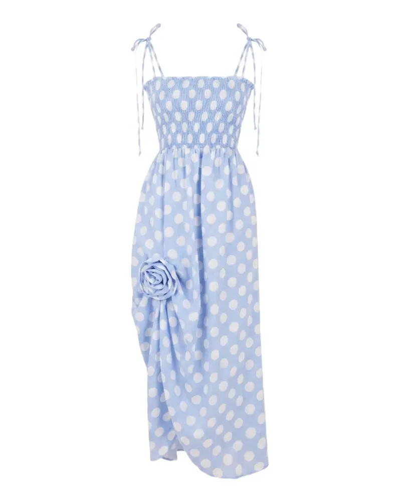SLEEPER Atlanta Kleid mit Polka Dots - Blau Blau
