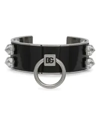 Dolce & Gabbana Gewickeltes Lederarmband Silber