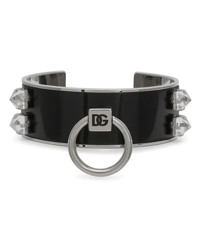 Dolce & Gabbana Gewickeltes Lederarmband - Silber Silber