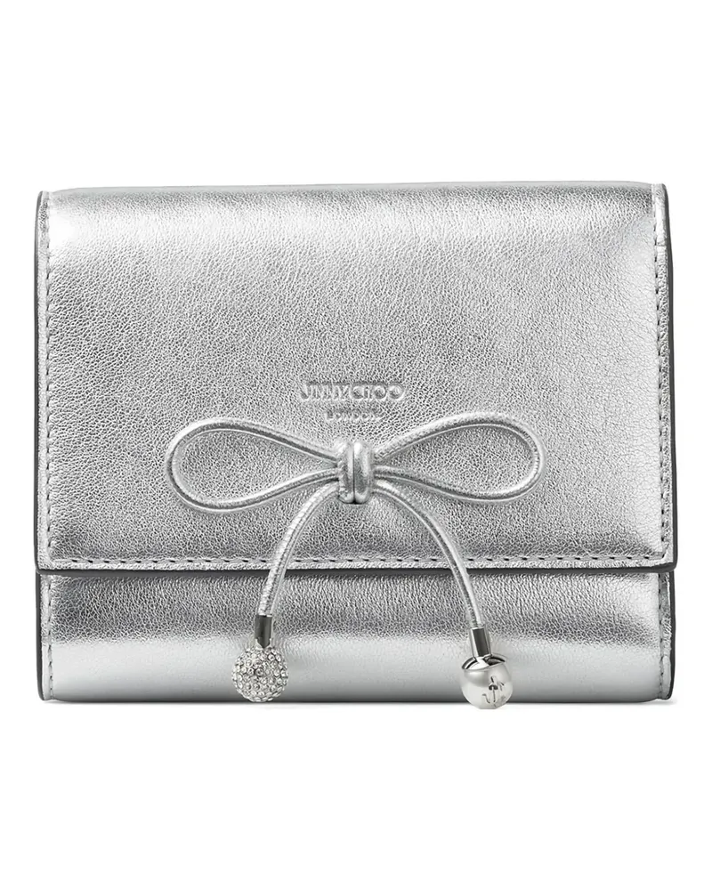 Jimmy Choo Marinda Portemonnaie mit Schleifendetail - Silber Silber