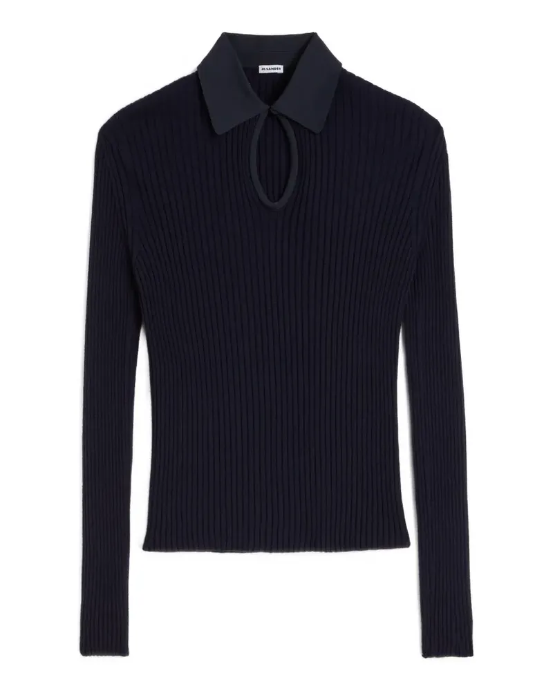 Jil Sander Geripptes Poloshirt - Blau Blau