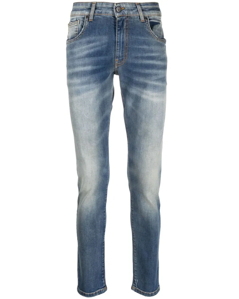 Salvatore Santoro Slim-Fit-Jeans mit Logo-Patch Blau