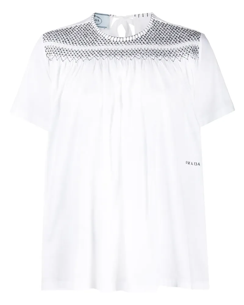 Prada T-Shirt mit Stickerei - Weiß Weiß
