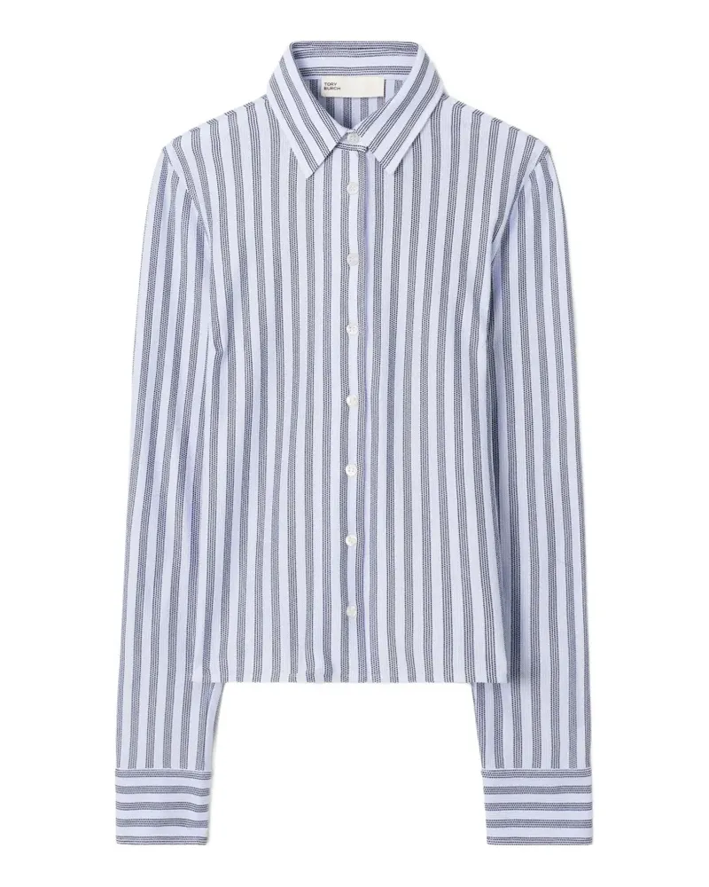 Tory Burch Gestreiftes Poloshirt aus Piqué - Weiß Weiß