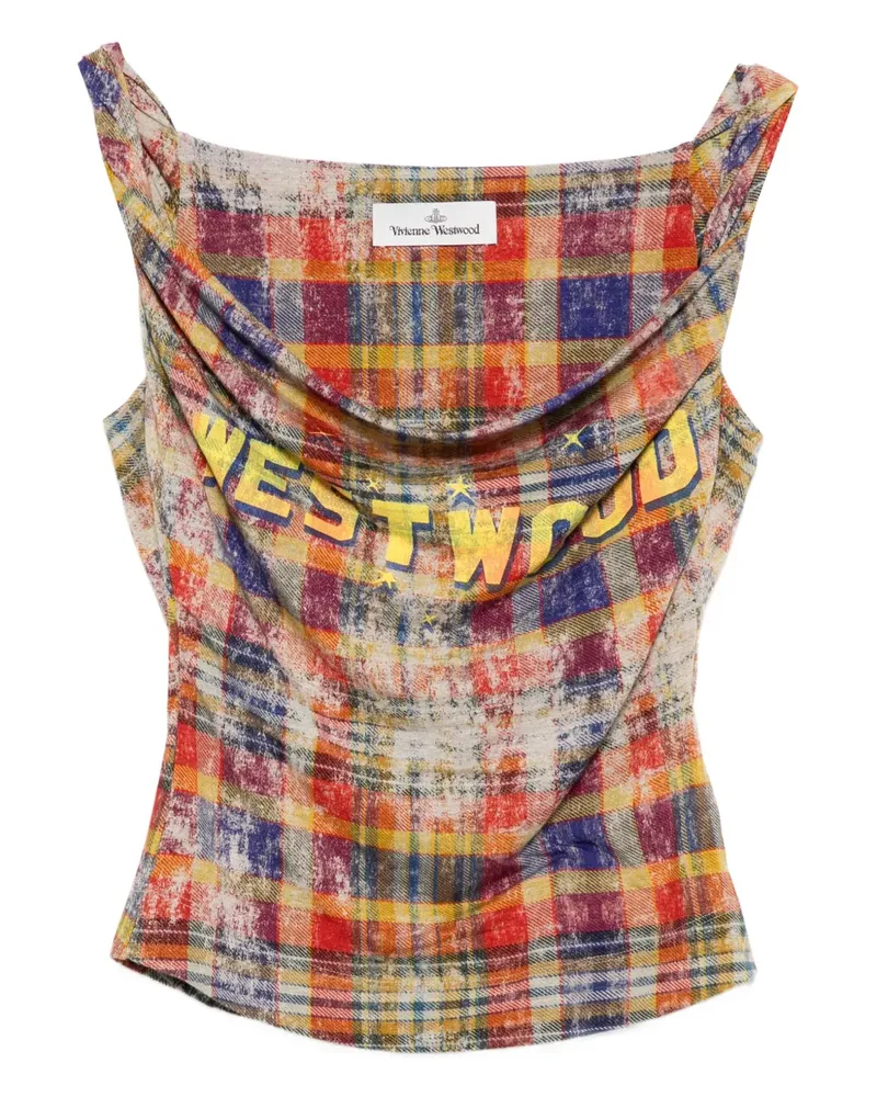 Vivienne Westwood Kariertes Tanktop mit Drapierung - Rot Rot