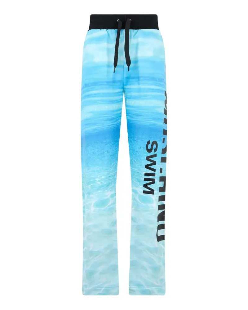 Moschino logo-print track pants - Blau Blau