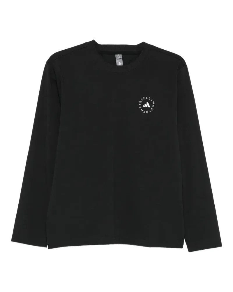 adidas Langarmshirt mit Logo-Print - Schwarz Schwarz