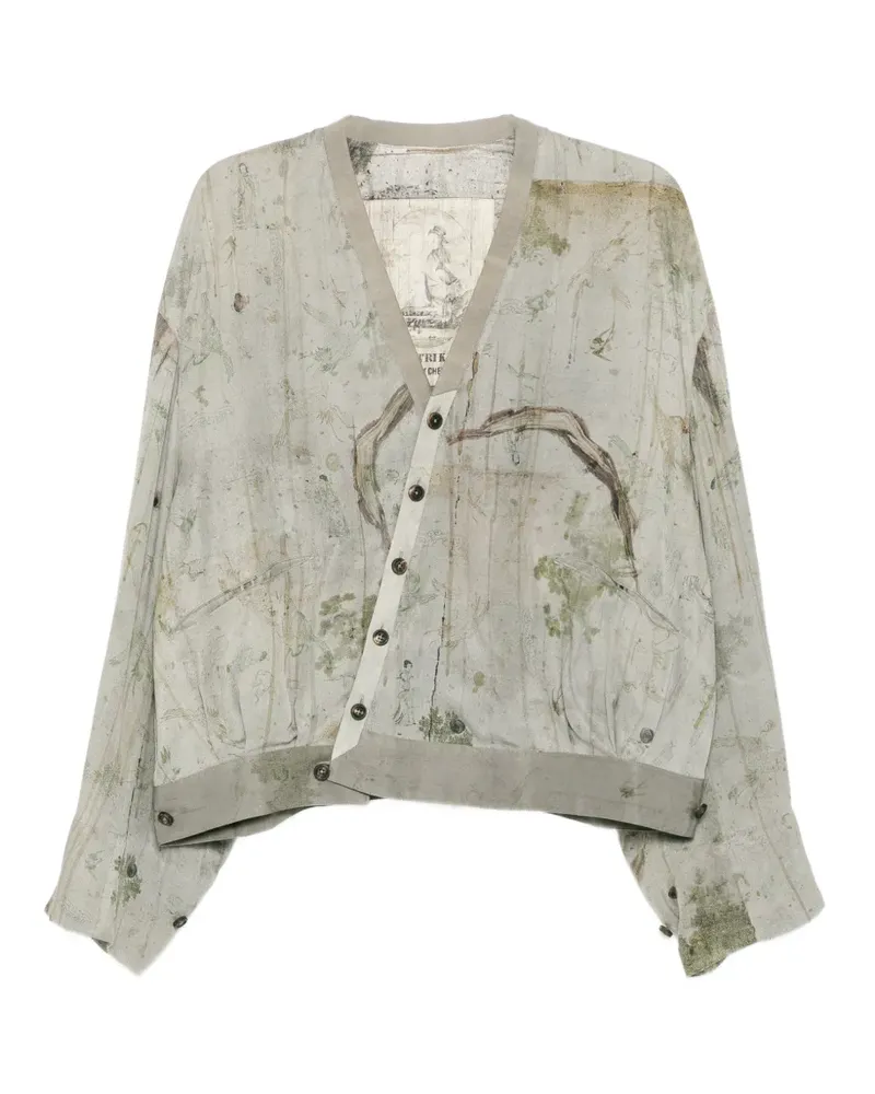 Ziggy Chen printed silk jacket - Grau Grau