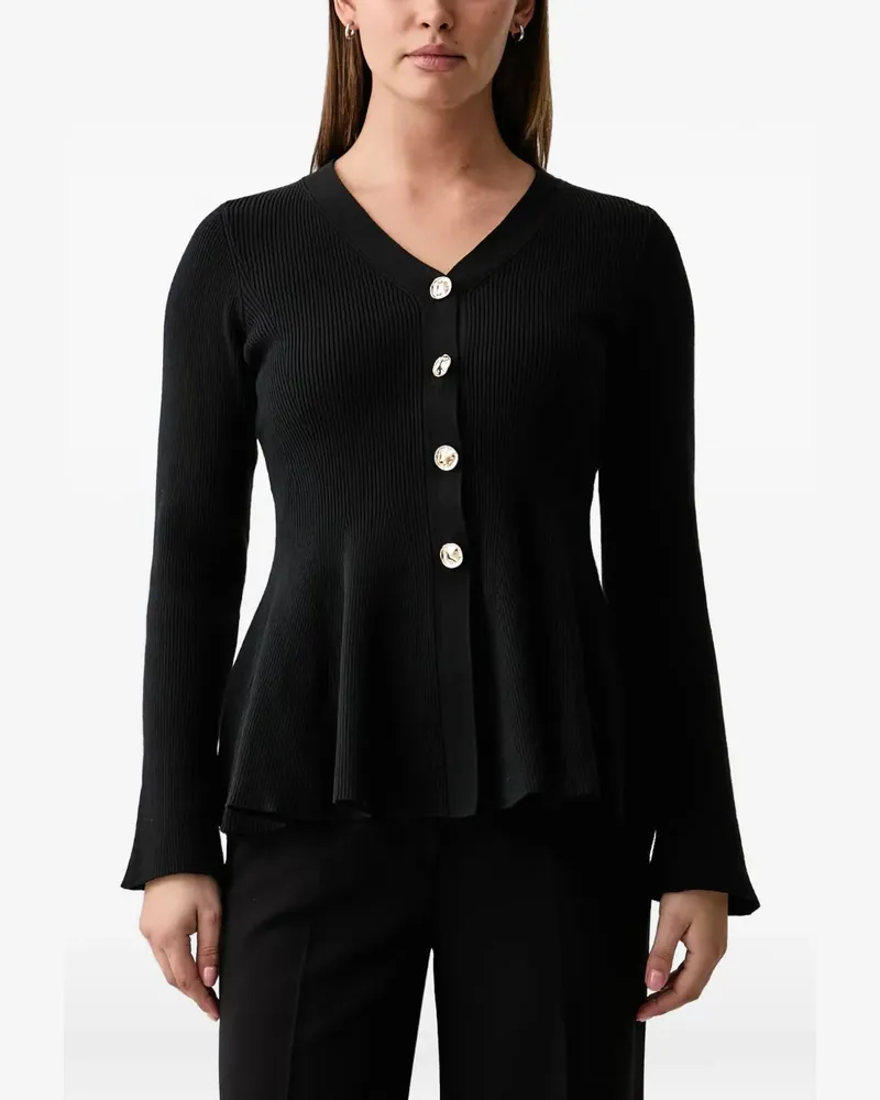 Joseph Ribkoff Gerippter Cardigan - Schwarz Schwarz