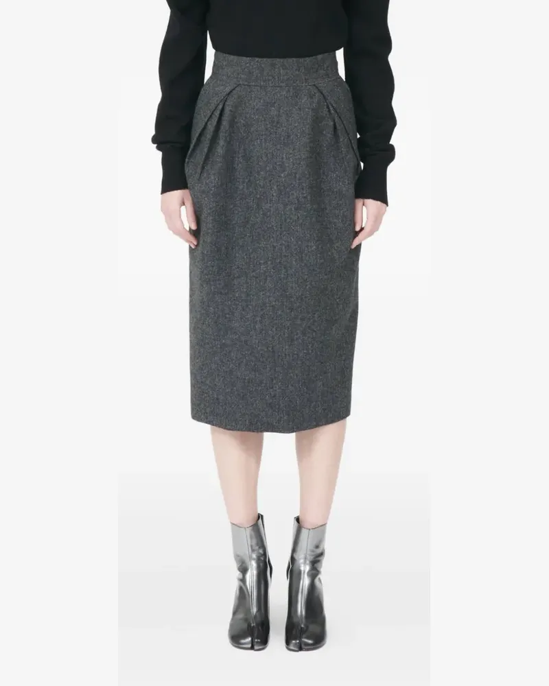 Maison Margiela Midirock mit Falten - Grau Grau