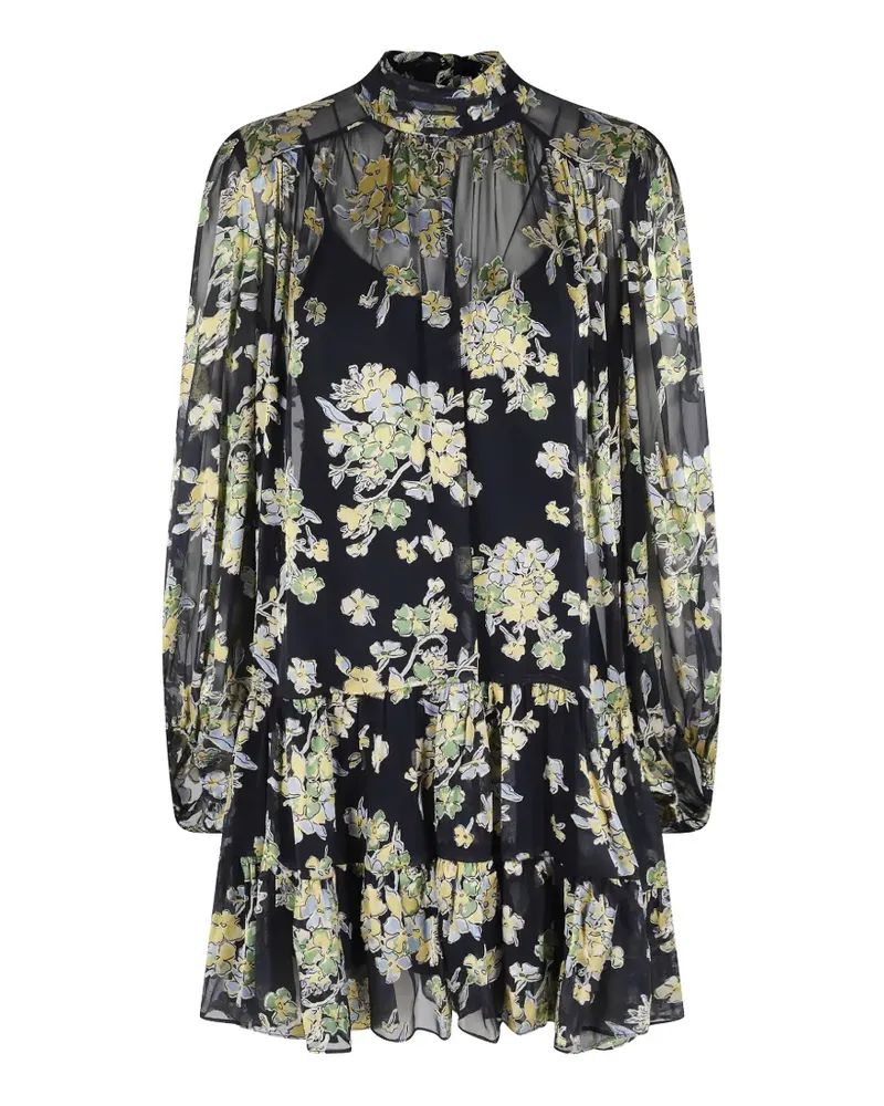 RIXO Anaya Minikleid mit Blumenprint - Blau Blau