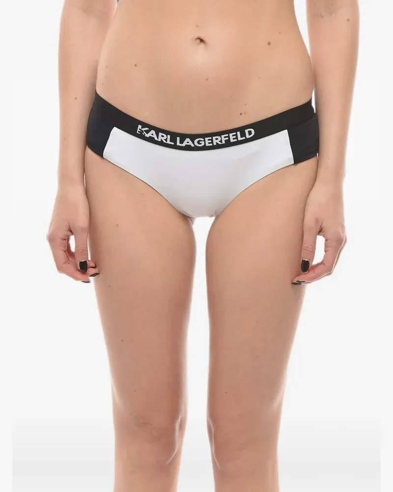 Karl Lagerfeld Bikinihöschen mit Logo-Bund - Weiß Weiß