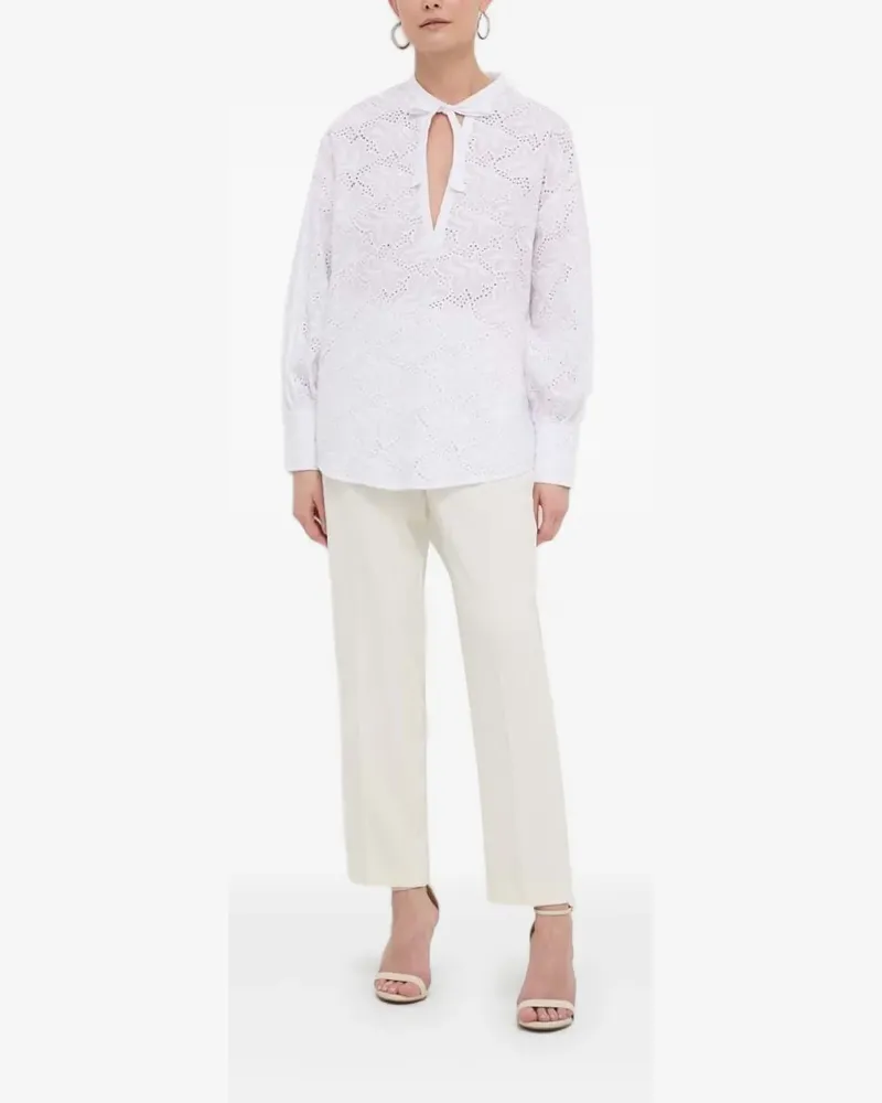 Silvian Heach Bluse mit Cut-Outs - Weiß Weiß