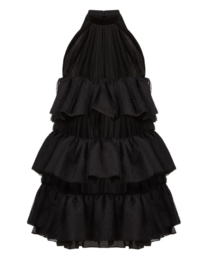 Nina Ricci Gestuftes Neckholder-Minikleid - Schwarz Schwarz