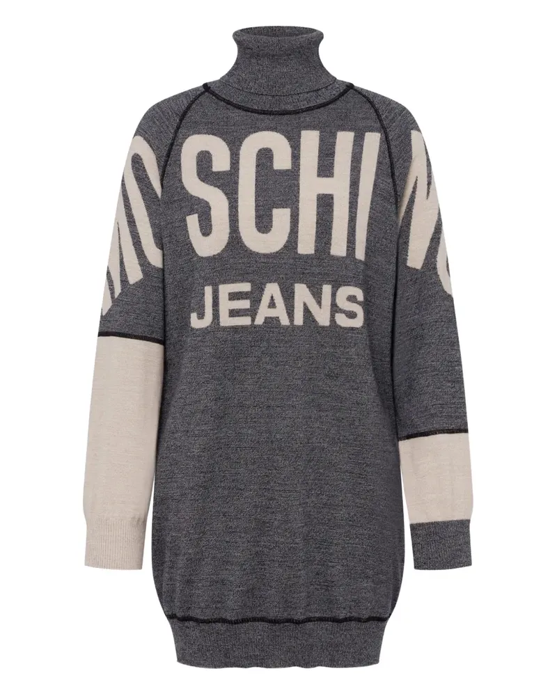 Moschino Midikleid mit Rollkragen - Grau Grau