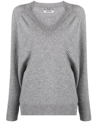 MAX&MOI Kaschmirpullover mit V-Ausschnitt Grau