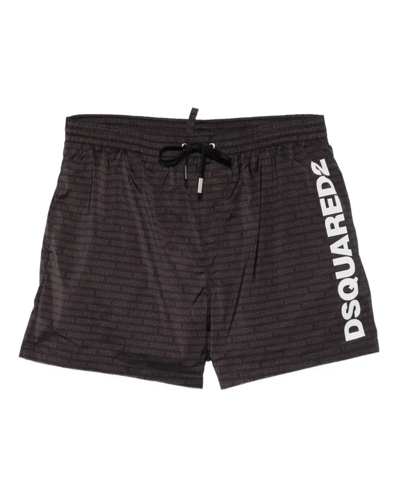 Dsquared2 logo-print swim shorts - Schwarz Schwarz