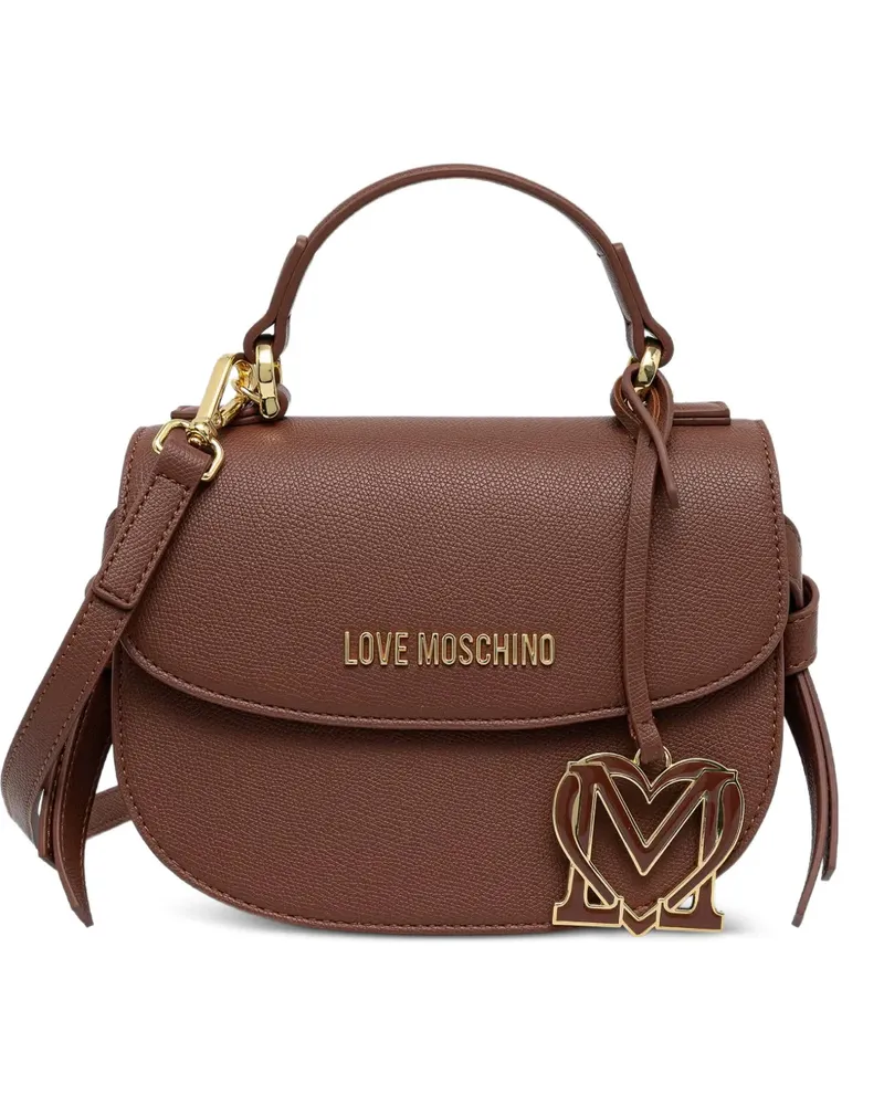 Moschino logo-plaque heart-charm tote bag - Braun Braun