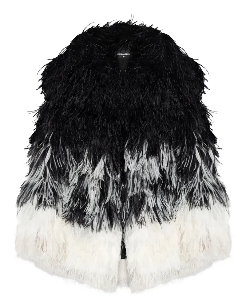 Dsquared2 Jacke mit Federbesatz - Schwarz Schwarz