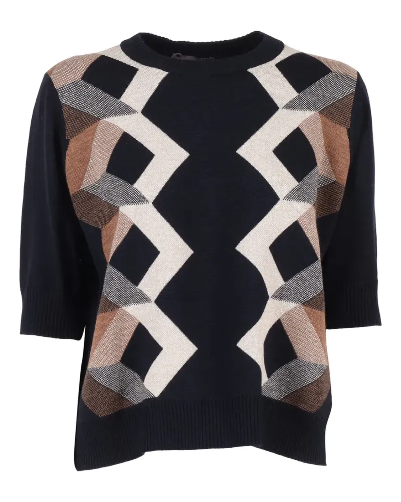 Lorena Antoniazzi T-Shirt mit geometrischem Muster - Schwarz Schwarz