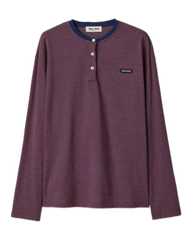 Miu Miu striped jersey T-shirt - Rot Rot