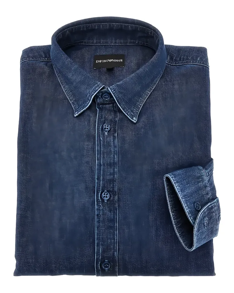 Emporio Armani washed-denim shirt - Blau Blau