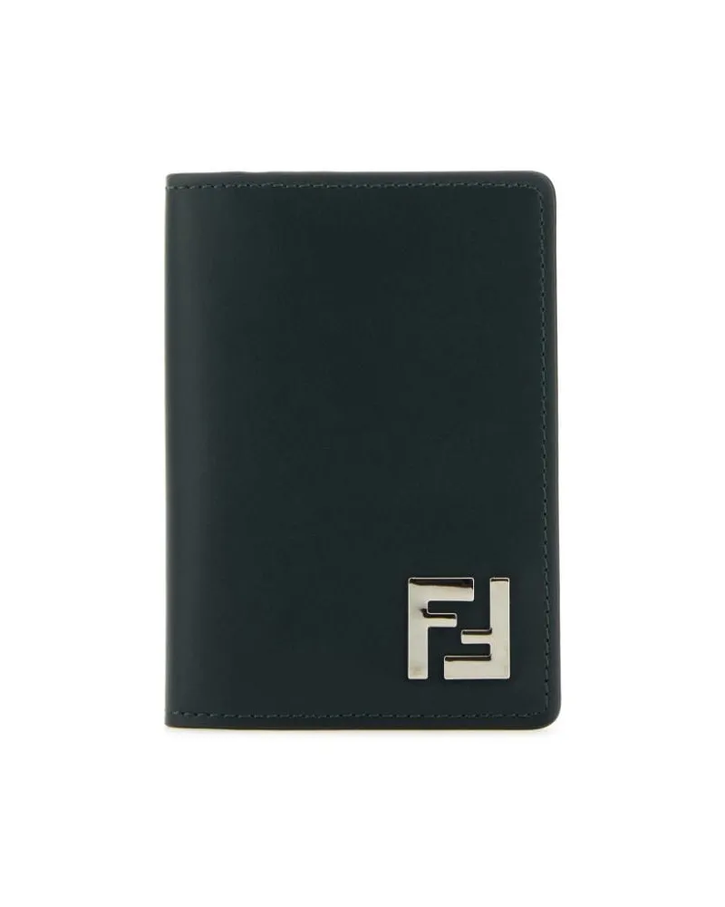 Fendi Kartenetui mit Logo-Schild - Grün Grün
