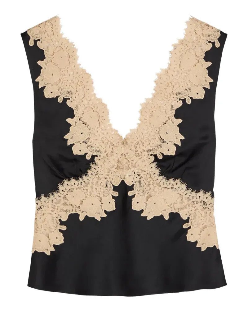 RIXO Emmie lace-trim sleeveless top - Schwarz Schwarz