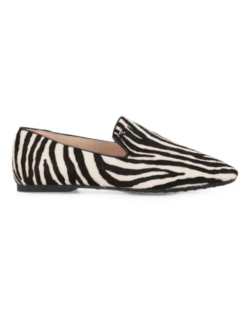 TOD'S zebra-print loafers - Weiß Weiß