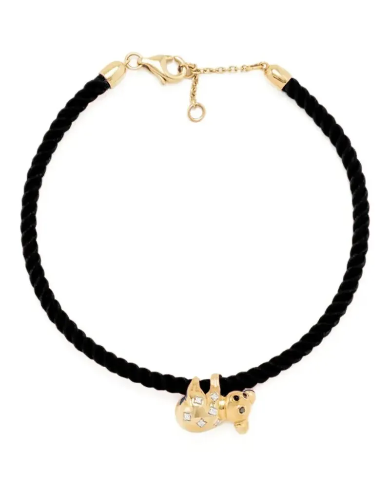 Yvonne Léon 9kt Koala Gelbgoldarmband mit Diamant - Schwarz Schwarz