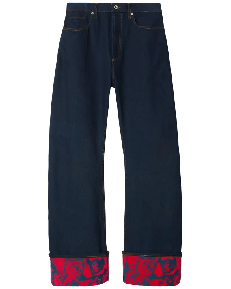 Burberry Gerade Jeans mit Print-Umschlag - Blau Blau